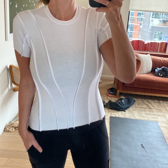 LNA Tops - NWT LNA ribbed white tee with detail